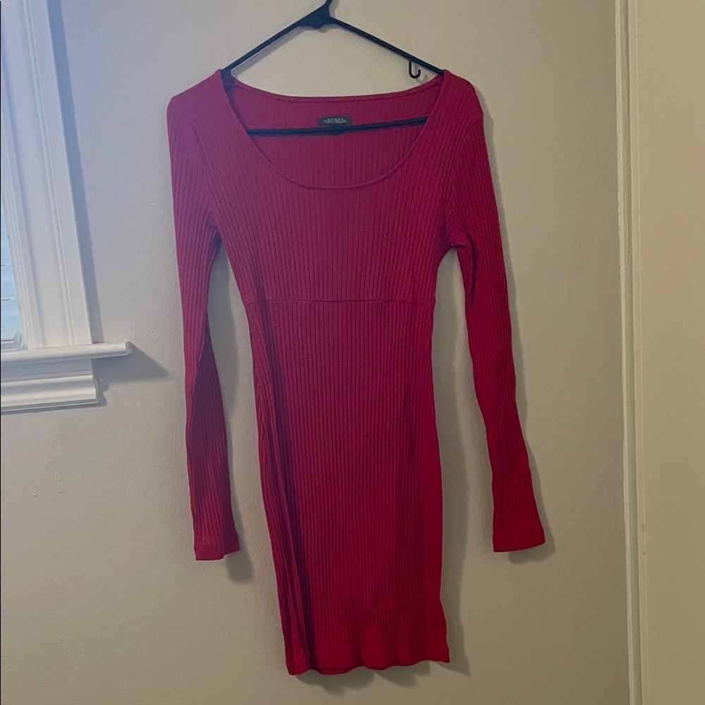 Wild Fable Vibrant Red Long Sleeve Dress